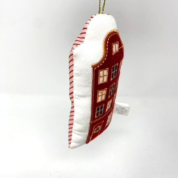 Target Fabric Plush Building House Christmas Tree Ornament Red/White Wondershop - Picture 6 of 9